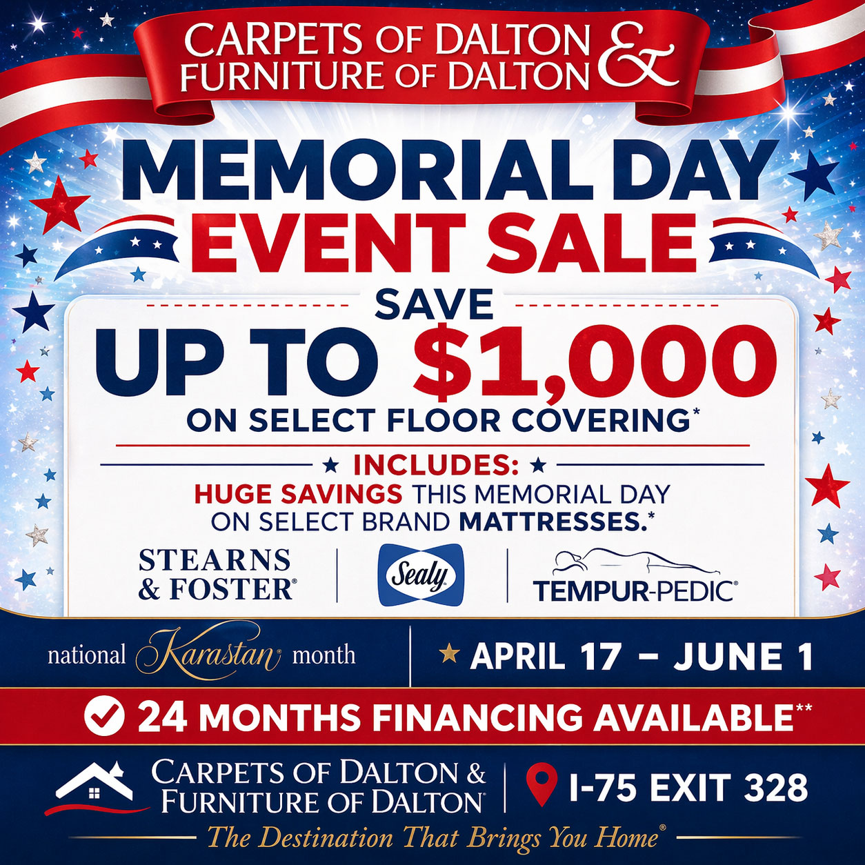 Memorial Day Event Sale is Here — Huge Savings on Flooring & Mattresses