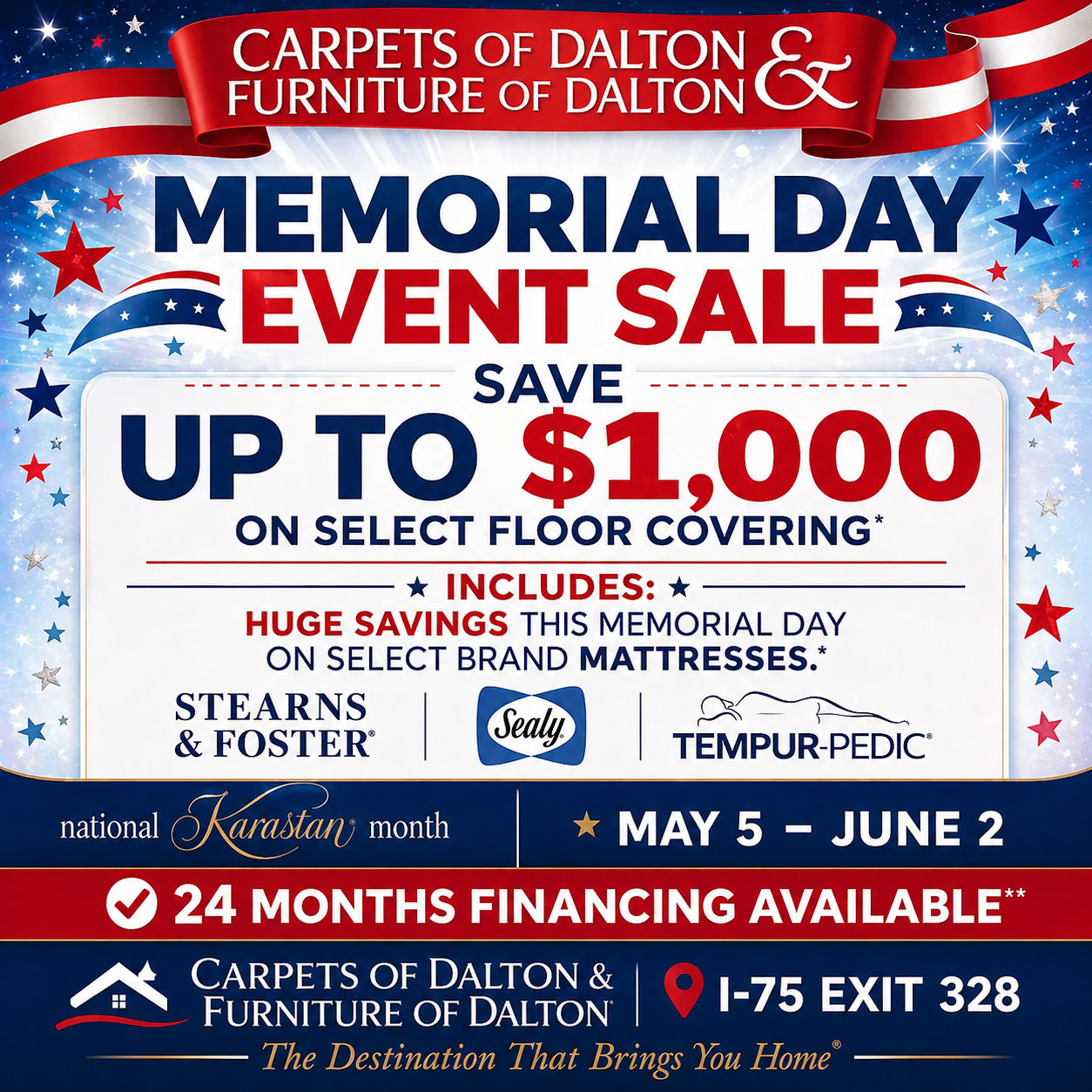 Memorial Day Event Sale is Here — Huge Savings on Flooring & Mattresses